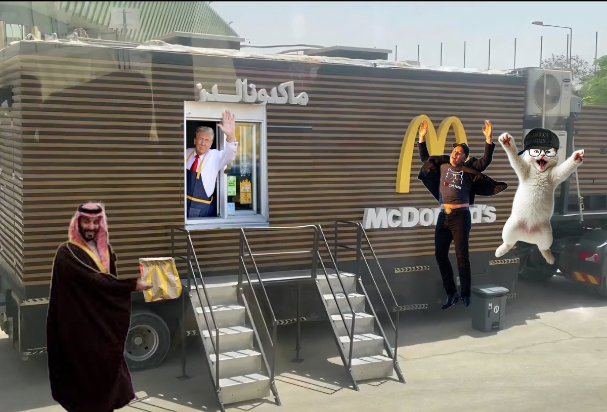 Breaking: President Trump finds time to put in a shift at McDonald's during his visit to Saudi Arabia 🍟🍔
