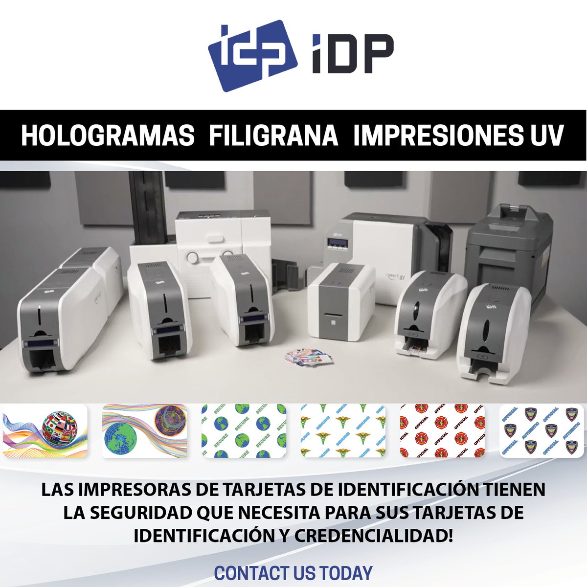 LAS IMPRESORAS DE TARJETAS DE IDENTIFICACIÓN TIENEN LA SEGURIDAD QUE NECESITA PARA SUS TARJETAS DE IDENTIFICACIÓN Y CREDENCIALIDAD!
idpamericas.com/contact-us/