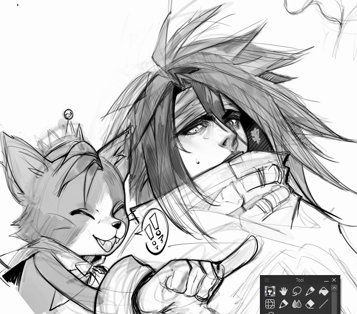 Managed to doodle this the other day, sorry for not posting.

#VincentValentine #CaitSith