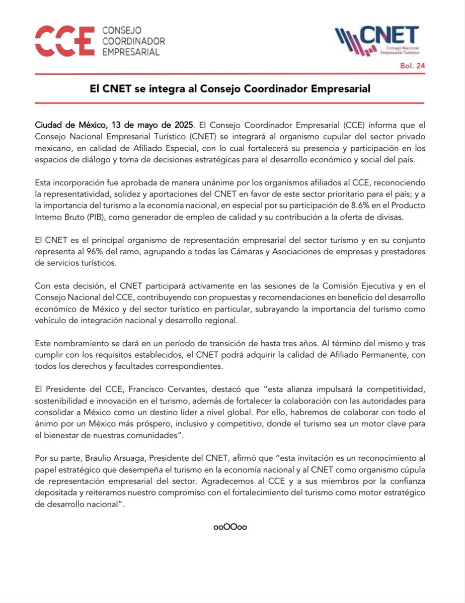 cceoficialmx's tweet image. #Comunicado | El #CNET se integra al Consejo Coordinador Empresarial