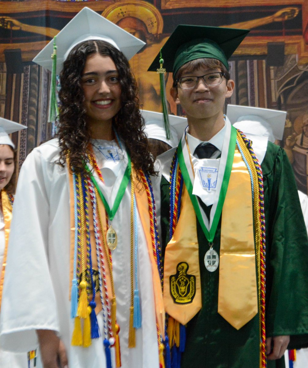 We’re proud to announce Tampa Catholic’s Class of 2025 Valedictorian &amp; Salutatorian! 🎓

Congrats to Grace Mercado (Notre Dame) &amp; Vincent Truong (UF Honors)!

We’re so proud of these amazing Crusaders and can’t wait for them to address the Class of 2025 at graduation on Monday!