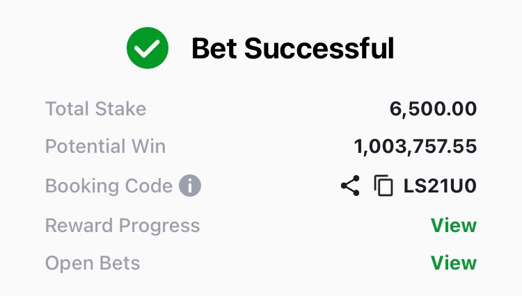 NBA_9ja's tweet photo. 1k+ odds
114 odds
58 odds
🏀🏀💼

Bet responsibly🙏🏻

#bookingcodes #sportybet #bet #biglouie #mrbanks #betfuse #moe #mayorofekiti #ekitipikin #sporty #basketball #football #basketballcodes #sureodds #sureprediction #mrbayo #boom #sportyking #bookingcode #punter #basketball https://t.co/WZSVkoIJTy