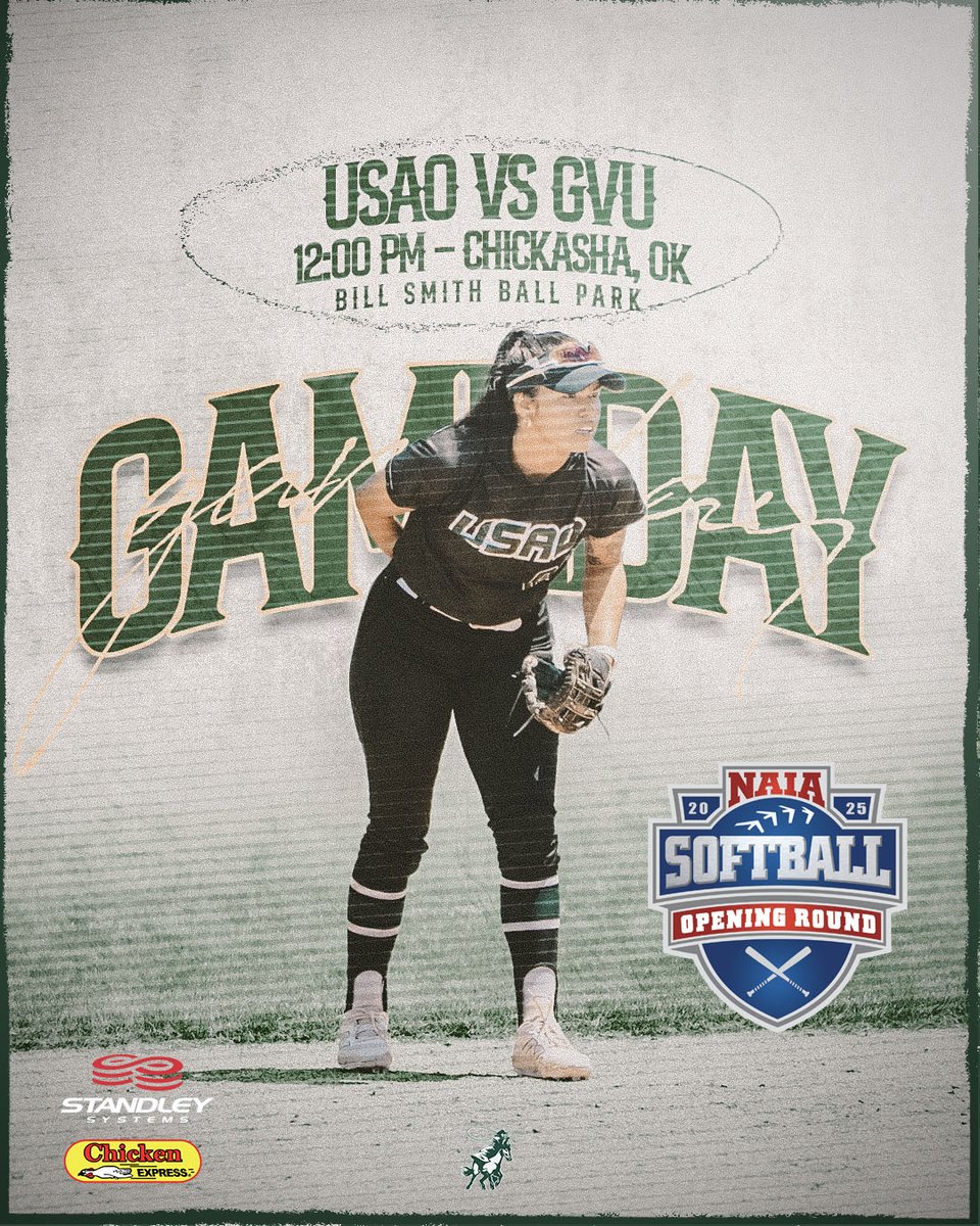 🥎𝗚𝗔𝗠𝗘𝗗𝗔𝗬🥎
#1 USAO takes on #2 Grand View University in the winner's bracket!

🏆: NAIA Opening Round
⏰: 3:00 PM CT
📍: Chickasha, OK
🏟️: Bill Smith Ballpark
📊/📺: usaoathletics.com/composite

#DroverNation🐎x #BleedGreen