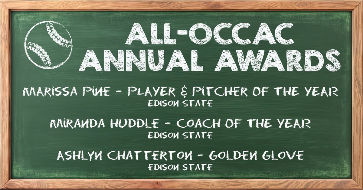 🥎 The 2025 OCCAC Softball annual award winners are...