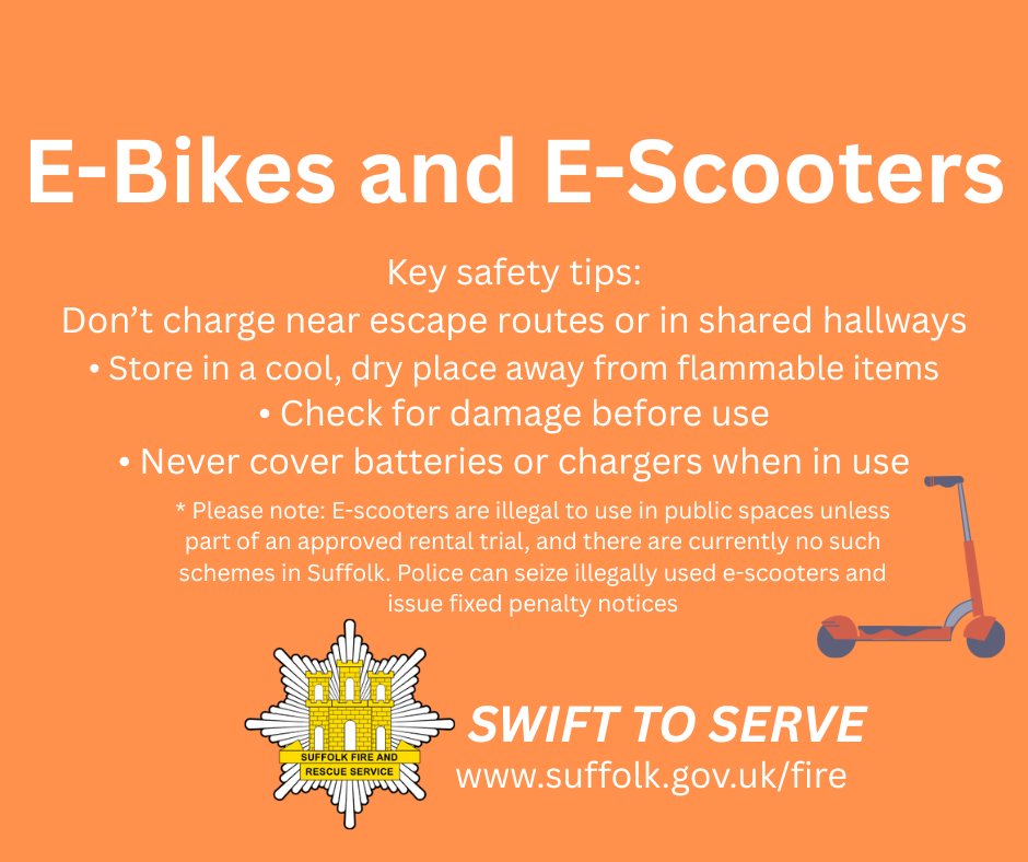 For UN Road Safety Week, we’re sharing tips for the safe use of e-scooters and e-bikes, which are becoming more popular across the UK
Fires and overheating risks often occur during charging or improper storage
By being aware of these risks, we can protect our homes and loved ones