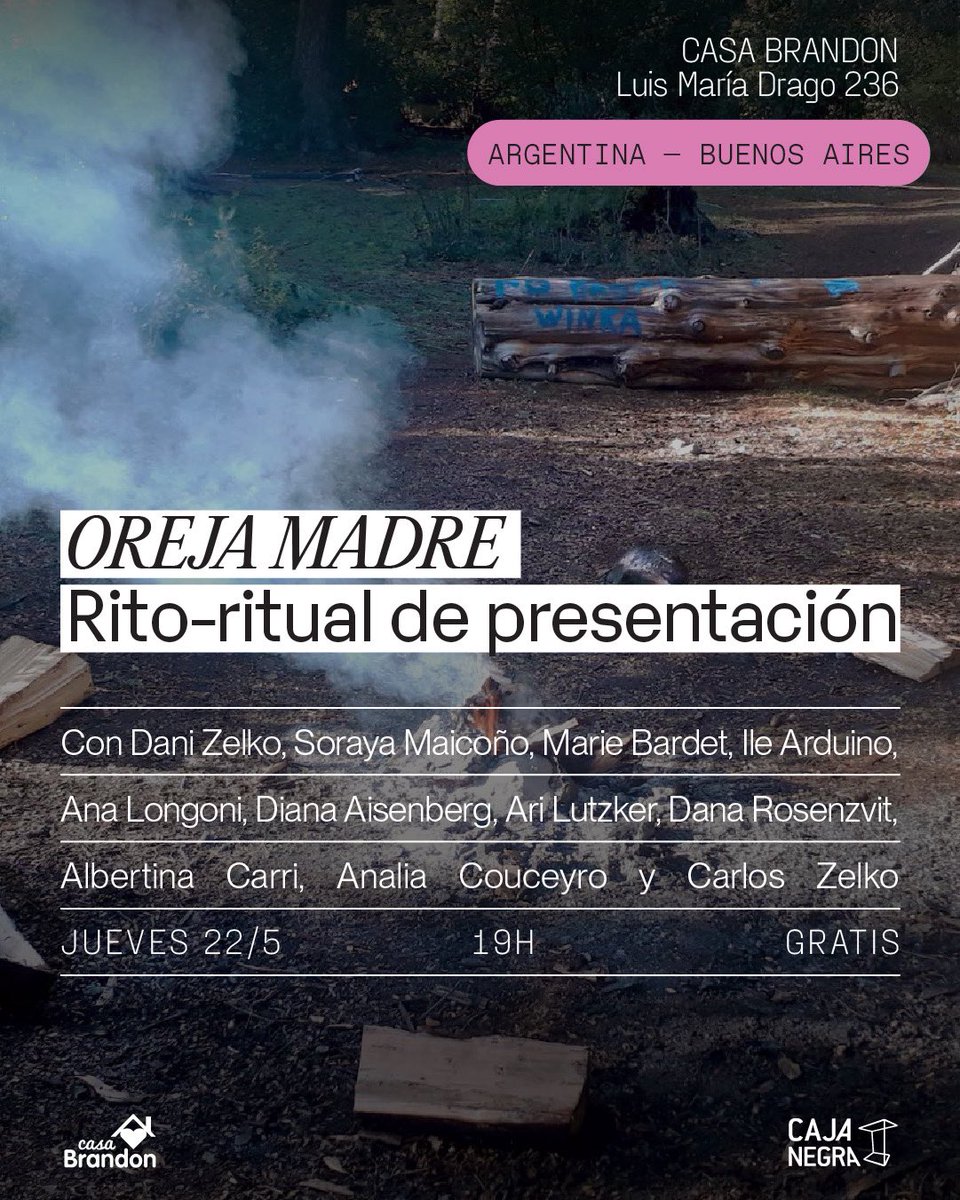 Caja Negra Editora (@cajanegraedit) on Twitter photo Se viene la presentación de OREJA MADRE de <a href="/dani_zelko/">Dani Zelko</a> en <a href="/casaBrandon/">#casaBrandon</a>, Buenos Aires.
cajanegraeditora.com.ar/acciones/oreja… Se viene la presentación de OREJA MADRE de <a href="/dani_zelko/">Dani Zelko</a> en <a href="/casaBrandon/">#casaBrandon</a>, Buenos Aires.
cajanegraeditora.com.ar/acciones/oreja…