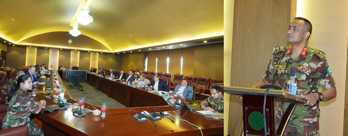 BDArmyOfficial's tweet image. Visit of RCDS Delegation at Army Headquarters
Dhaka, 13 May 2025 (Tuesday): A delegation from the Royal College of Defence Studies (RCDS), United Kingdom, paid a courtesy call on with Lt Gen Mizanur Rahaman Shamim, BP, SBP, OSP, BAM, ndc, psc, Chief of General Staff (CGS) of…