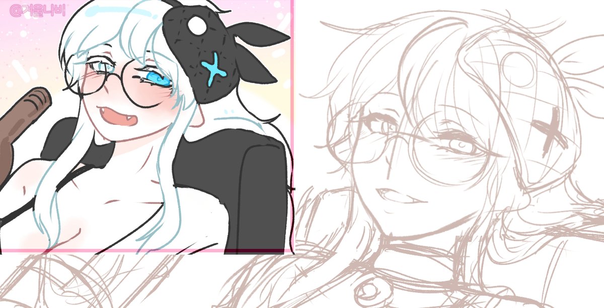 이번 방송요약으로 그린 구도가 마음에 들어서 더 퀼리티 있게 그리는 중..!  완성되면 올릴게용 ㅇvㅇ