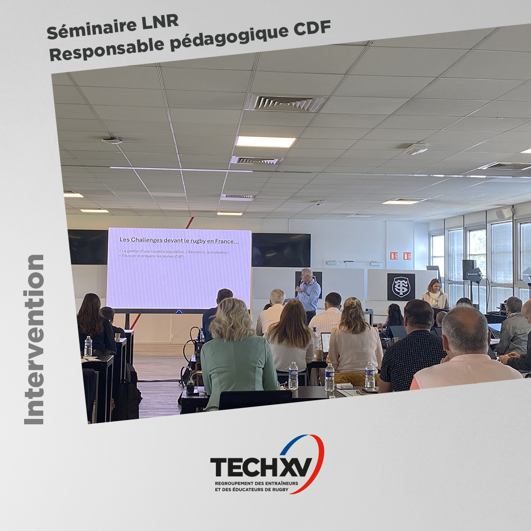 Lors du séminaire <a href="/LNRofficiel/">Ligue Nationale de Rugby</a> des responsables pédagogiques de CDF organisé au <a href="/StadeToulousain/">Stade Toulousain</a>, nous sommes intervenus pour partager un retour d’expérience de Neil Mc Ilroy, directeur sportif des <a href="/DragonsOfficiel/">Dragons Catalans</a>, sur les comportements à risques auprès des jeunes joueurs. 🏉