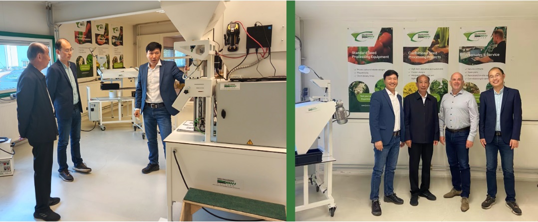 seedprocessing's tweet image. Great to welcome a delegation from Henan Luyin Seed Technology Co., Ltd. to SPH!
After a warm welcome from CEO Arjan Kunst, they toured our factory &amp;amp; loved our seed cleaning tech and mobile thresher. Thanks to Dingwei Wu for the demos! Excited to collaborate 🌾🤝 #AgriTech #SPH