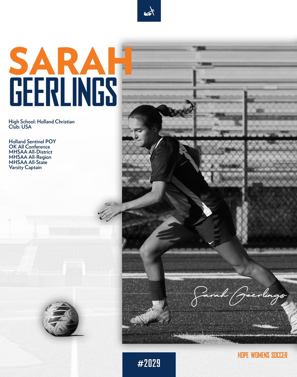 Join us in welcoming Sarah Geerlings to HOCOWOSO! ⚓️⚽️