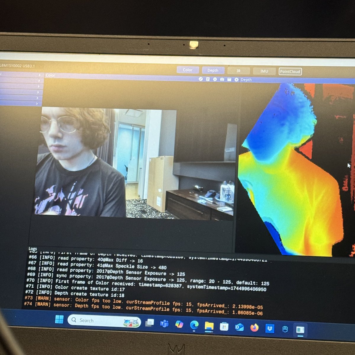cursorhead's tweet photo. mogging the depth cam https://t.co/efKDkjzo0P