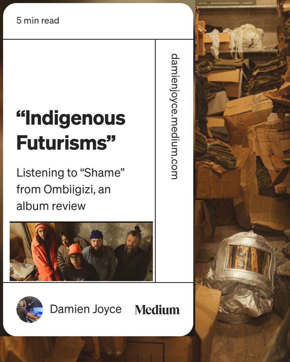 I have played tracks from this album on my radio show but finally getting around to posting my album review of “Shame” from <a href="/ombiigizi/">Ombiigizi</a>. Read it over on my @medium music blog
damienjoyce.medium.com/indigenous-fut…