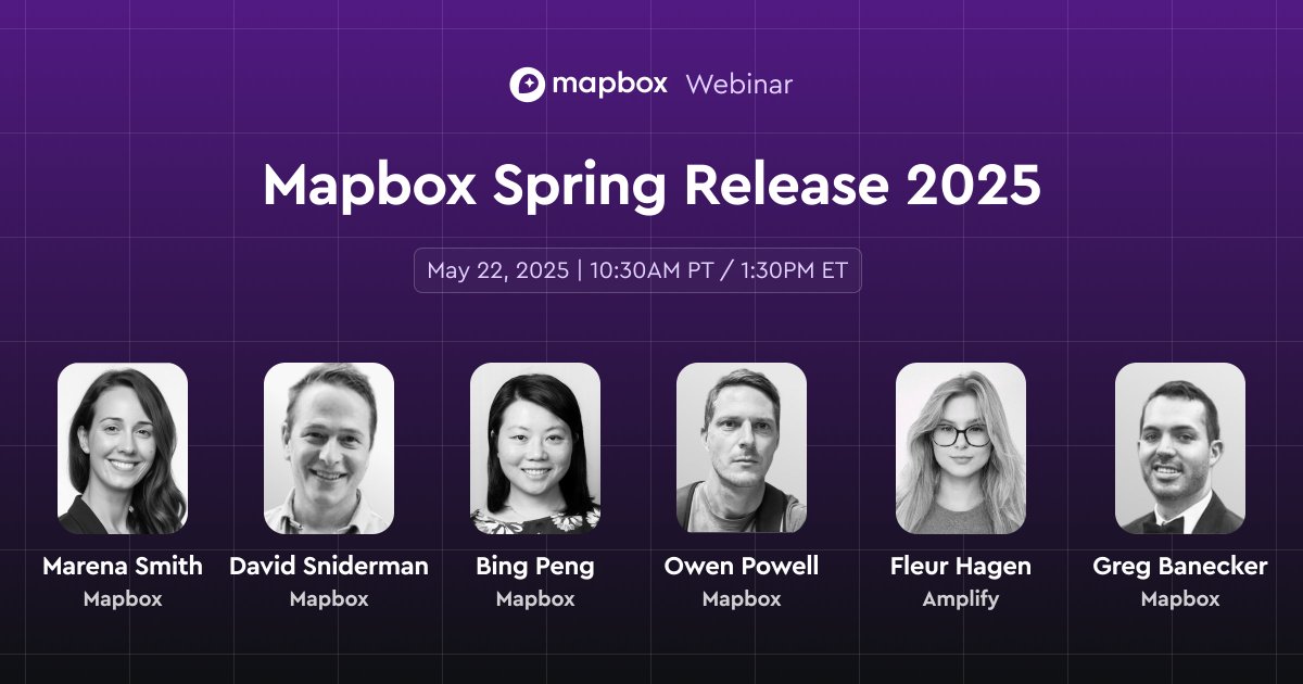 Big product updates. Special guest insights. Beta previews. 🚀

Don’t miss the Mapbox Spring Release Webinar — an inside look at what’s coming next for developers, designers, and anyone building with location.

✅ Mapbox Boundaries
✅ Geofencing
✅ Interactive Map Features
✅