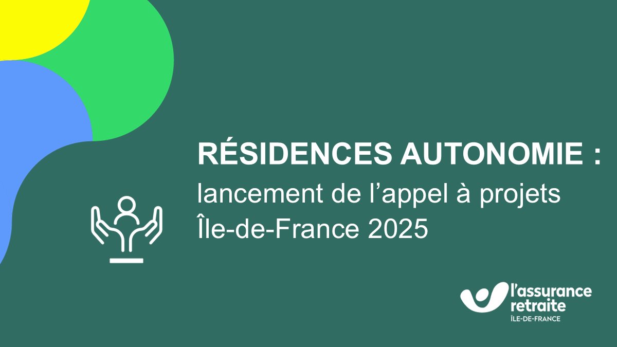 📢 L’Assurance retraite Île-de-France lance un appel à projets en faveur des porteurs de projets « résidences autonomie » en IDF.
Informations et candidatures jusqu’au 30 mai 2025 👉 bit.ly/43jEhJ9

#Autonomie #BienVieillir #LAssuranceRetraiteIDF