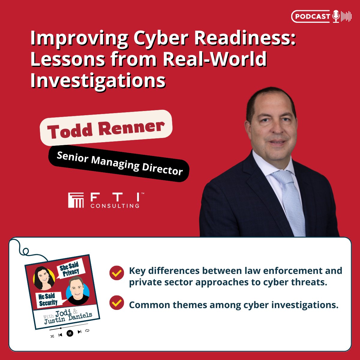 Red Clover Advisors (@redcloveradvsrs) on Twitter photo Join <a href="/Baker_Donelson/">Baker Donelson</a>'s Justin Daniels & our Jodi Daniels as they chat with cybersecurity expert Todd Renner (Senior Managing Director at FTI Consulting) as he draws on his law enforcement background to help companies level up their cyber readiness.
hubs.li/Q03lT7wS0 Join <a href="/Baker_Donelson/">Baker Donelson</a>'s Justin Daniels & our Jodi Daniels as they chat with cybersecurity expert Todd Renner (Senior Managing Director at FTI Consulting) as he draws on his law enforcement background to help companies level up their cyber readiness.
hubs.li/Q03lT7wS0
