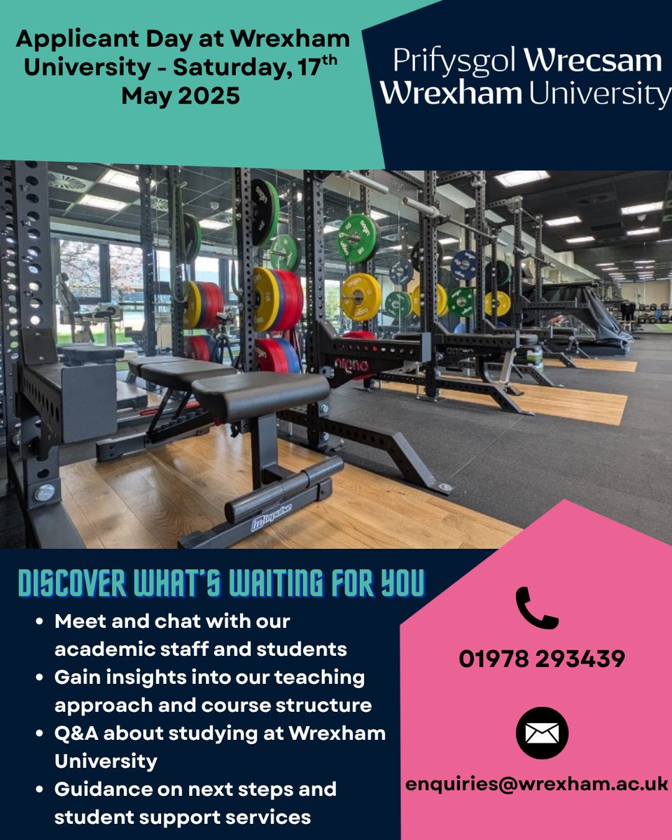 Curious where your passion for sport could take you?

Don't forget to join us at our Sport Science Applicant Day at Wrexham University - Saturday, 17th May 2025

Meet our academic team, explore our facilities and get a real feel for student life.