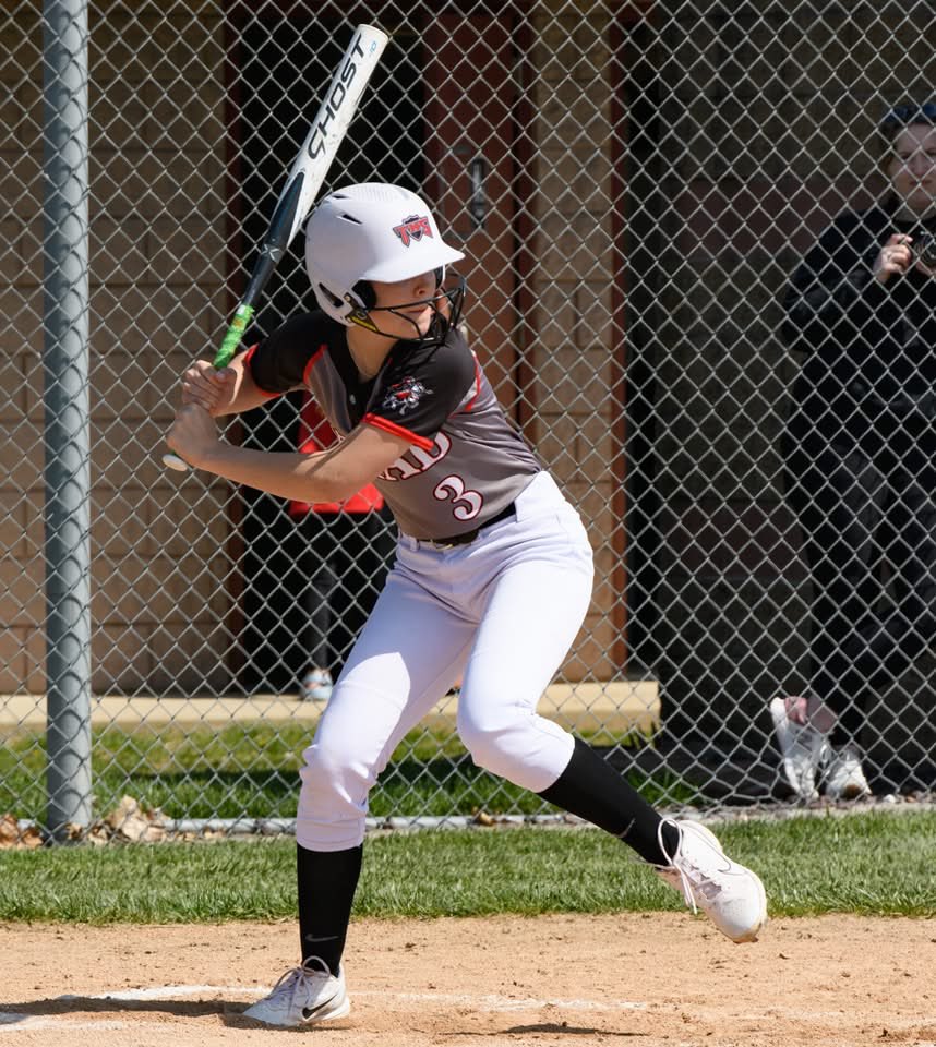 SENIOR SPOTLIGHT: Andie Green- Setting a new school record for doubles each time she hits one, Andie is continuing her academic career at Maryville University, majoring in Physical Therapy. She has been an amazing part of our team. We will miss her. Go get em Greenie!