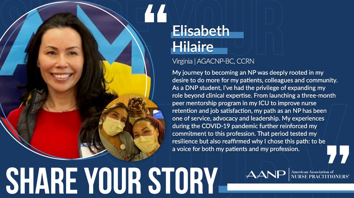 Thank you, Elisabeth Hilaire, for helping increase awareness of the NP role by sharing your story with AANP! NPs — submit your photos and written testimonies here: aanp.org/shareyourstory.
