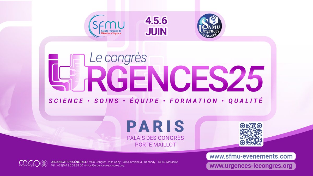 🚨 RAPPEL : Vous avez jusqu'à ce soir minuit pour vous inscrire au tarif préférentiel, n'attendez plus !

N'hésitez plus, inscrivez vous !
Programme 👉 urgences-lecongres.org/programme/prog…
Inscription 👉 urgences-lecongres.org/inscription/fr…