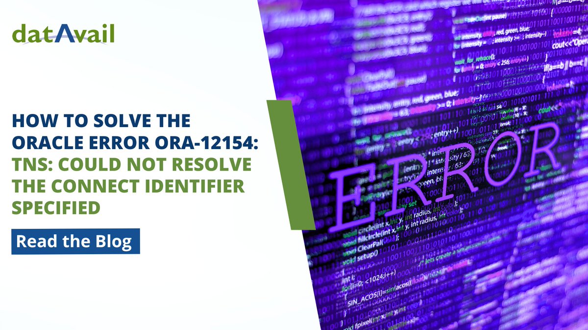 datavail's tweet image. Struggling with ORA-12154 errors? It’s often a tnsnames.ora, service name, or network config issue. Our blog offers a quick troubleshooting guide to resolve it fast: datavail.com/blog/ora-12154…

#oracle #oracleerror #database #oracle19c #Oracle21c #Oracle23ai