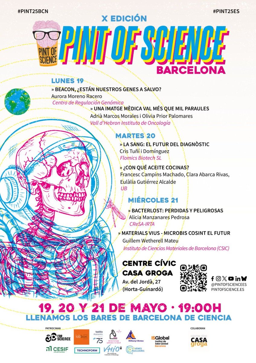 🔵<a href="/pintofscienceES/">Pint of Science ES</a> #Pint25ES Barcelona🍻🔬

Llenamos los bares de ciencia con una charla a cargo de Clara Abarca, <a href="/_laligutierrez/">Eulàlia Gutiérrez Alcalde</a> y Francesc Campins, titulada:

🫒 ¿Con qué aceite cocinas?

📍 Centre Cívic Casa Groga (Horta)
🗓️ 20 de mayo
🕖 19:00h

Entrada libre (aforo limitado)