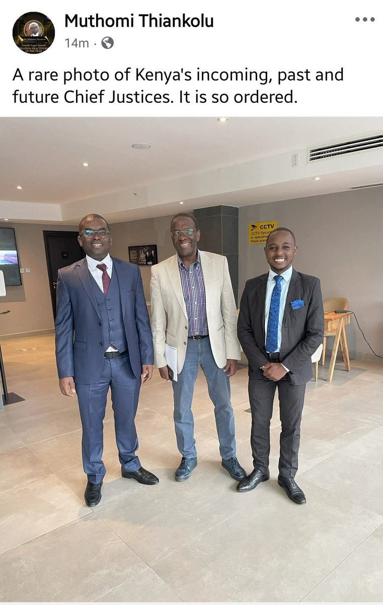 Kenson Mutethia (@kensonmutethia) on Twitter photo I had the singular pleasure of meeting Chief Justice Willy Mutunga today courtesy of my Pupil Master, The Law. I have since baptised <a href="/WMutunga/">Dr Willy M Mutunga, Chief Justice, Kenya (2011-16)</a> My Grand Pupil Master,having nurtured Prof Githu who in turn nurtured <a href="/MThiankolu/">Dr Muthomi Thiankolu</a>. I guess we can safely say the law runs in the family😅 I had the singular pleasure of meeting Chief Justice Willy Mutunga today courtesy of my Pupil Master, The Law. I have since baptised <a href="/WMutunga/">Dr Willy M Mutunga, Chief Justice, Kenya (2011-16)</a> My Grand Pupil Master,having nurtured Prof Githu who in turn nurtured <a href="/MThiankolu/">Dr Muthomi Thiankolu</a>. I guess we can safely say the law runs in the family😅