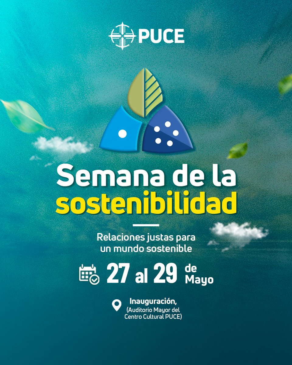 🌱 ¡Sé parte de la Semana de la Sostenibilidad PUCE!

Tres días de reflexión junto a expertos nacionales e internacionales sobre los grandes desafíos socioambientales de hoy.

📅 Regístrate y acompáñanos en este encuentro por un futuro más sostenible.

👉 pucesostenible.puce.edu.ec/semana-sosteni…