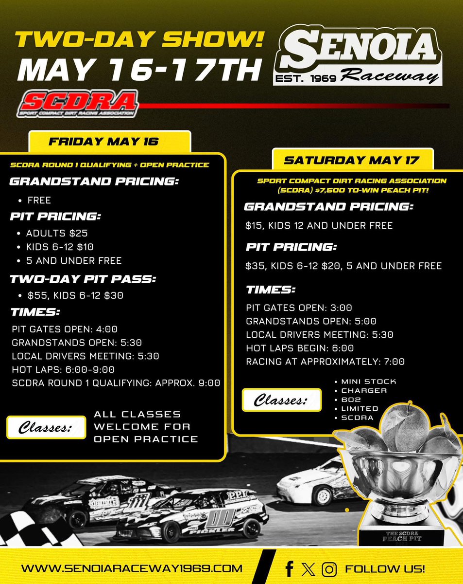 SCDRA (@scdraracing) on Twitter photo This weekend we head to the Peach State for the $7500 to win Peach Pit! Here is all the info you need to join us at <a href="/SenoiaR/">Senoia Raceway</a> This weekend we head to the Peach State for the $7500 to win Peach Pit! Here is all the info you need to join us at <a href="/SenoiaR/">Senoia Raceway</a>