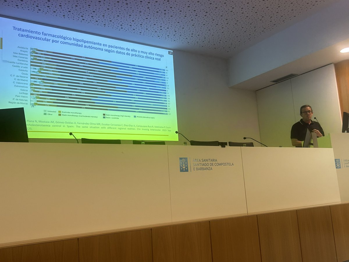 José R. Juanatey (@josejuanatey) on Twitter photo Manuel Portela hablando de la situación del control del colesterol - LDL en España! Muchas oportunidades de mejora! En pacientes de muy alto riesgo CV menos del 30% alcanza objetivos! <a href="/SEMERGENap/">SEMERGEN | Médicos de AP #SEMERGEN25</a> <a href="/secardiologia/">Soc Esp Cardiología</a> <a href="/SOGACAR_/">SOGACAR Cardiología</a> <a href="/cardiologiaCHUS/">CARDIOCHUS</a> Manuel Portela hablando de la situación del control del colesterol - LDL en España! Muchas oportunidades de mejora! En pacientes de muy alto riesgo CV menos del 30% alcanza objetivos! <a href="/SEMERGENap/">SEMERGEN | Médicos de AP #SEMERGEN25</a> <a href="/secardiologia/">Soc Esp Cardiología</a> <a href="/SOGACAR_/">SOGACAR Cardiología</a> <a href="/cardiologiaCHUS/">CARDIOCHUS</a>