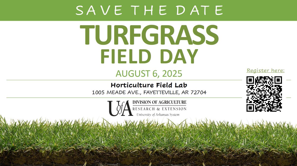 The University of Arkansas Turfgrass Field Day is scheduled for August 6th. Pre-registration is open. We hope to see you there! uada.formstack.com/forms/turfgras…