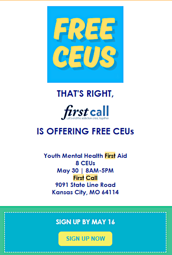 To register - firstcallkc.org/register/ymhfa/