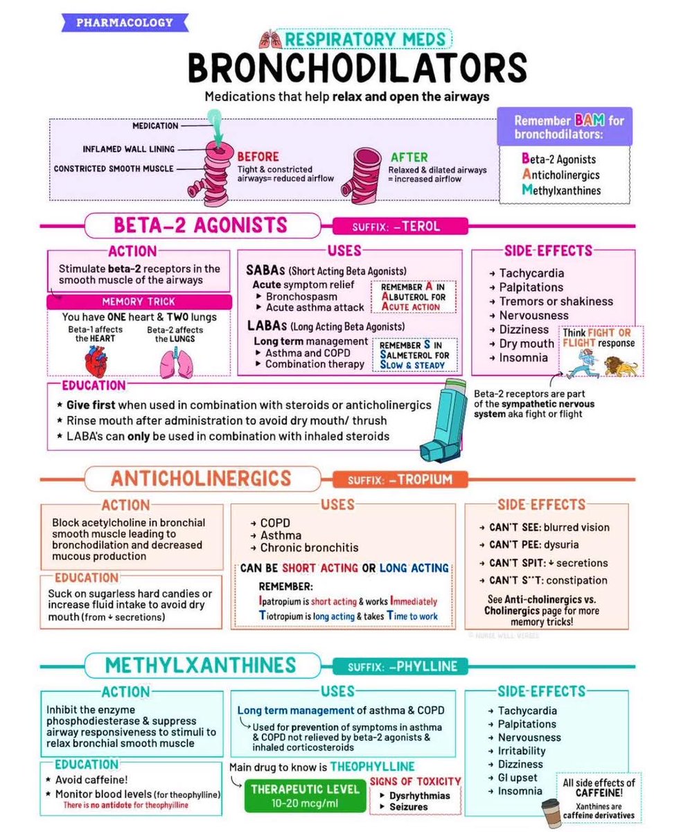 Pharmacology of Bronchodilators. 📌