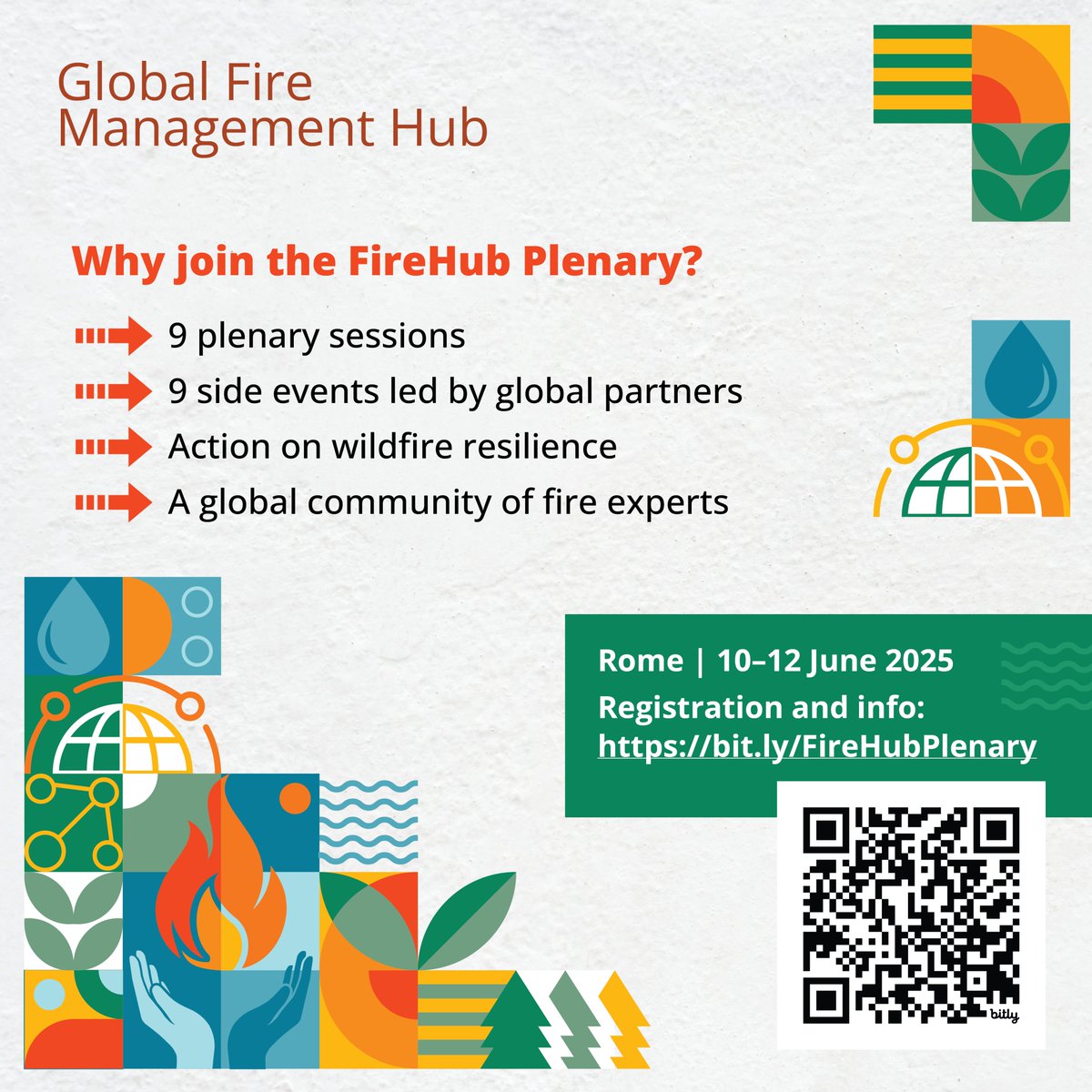 UN Decade on Ecosystem Restoration Advisory Board (@decade2restore) on Twitter photo 🔗 The countdown is on! Join us in Rome for the first-ever Fire Hub Plenary, 10–12 June at <a href="/FAO/">Food and Agriculture Organization</a> HQ. Let’s connect capacities, share solutions & strengthen
#IntegratedFireManagement. 🔗 Agenda & registration here: bit.ly/3YUv34u 🔗 The countdown is on! Join us in Rome for the first-ever Fire Hub Plenary, 10–12 June at <a href="/FAO/">Food and Agriculture Organization</a> HQ. Let’s connect capacities, share solutions & strengthen
#IntegratedFireManagement. 🔗 Agenda & registration here: bit.ly/3YUv34u