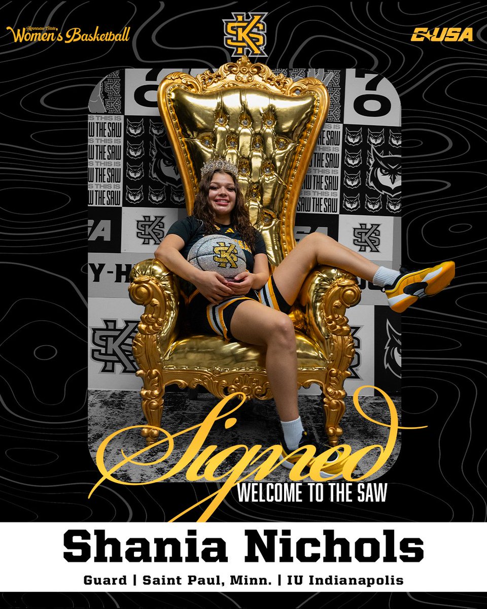 Kennesaw State WBB (@ksuowlswbb) on Twitter photo ๐บ๐๐๐๐๐
โ๏ธ๐
Owl Nation, welcome <a href="/ShaniaVannett/">Shania.Nichols-Vannett</a> to Kennesaw State!
#๐
๐ฅ๐ฒ๐๐ข๐ฅ๐๐ง๐ญ | #๐๐ง๐๐๐๐๐จ๐ซ๐ ๐บ๐๐๐๐๐
โ๏ธ๐
Owl Nation, welcome <a href="/ShaniaVannett/">Shania.Nichols-Vannett</a> to Kennesaw State!
#๐
๐ฅ๐ฒ๐๐ข๐ฅ๐๐ง๐ญ | #๐๐ง๐๐๐๐๐จ๐ซ๐