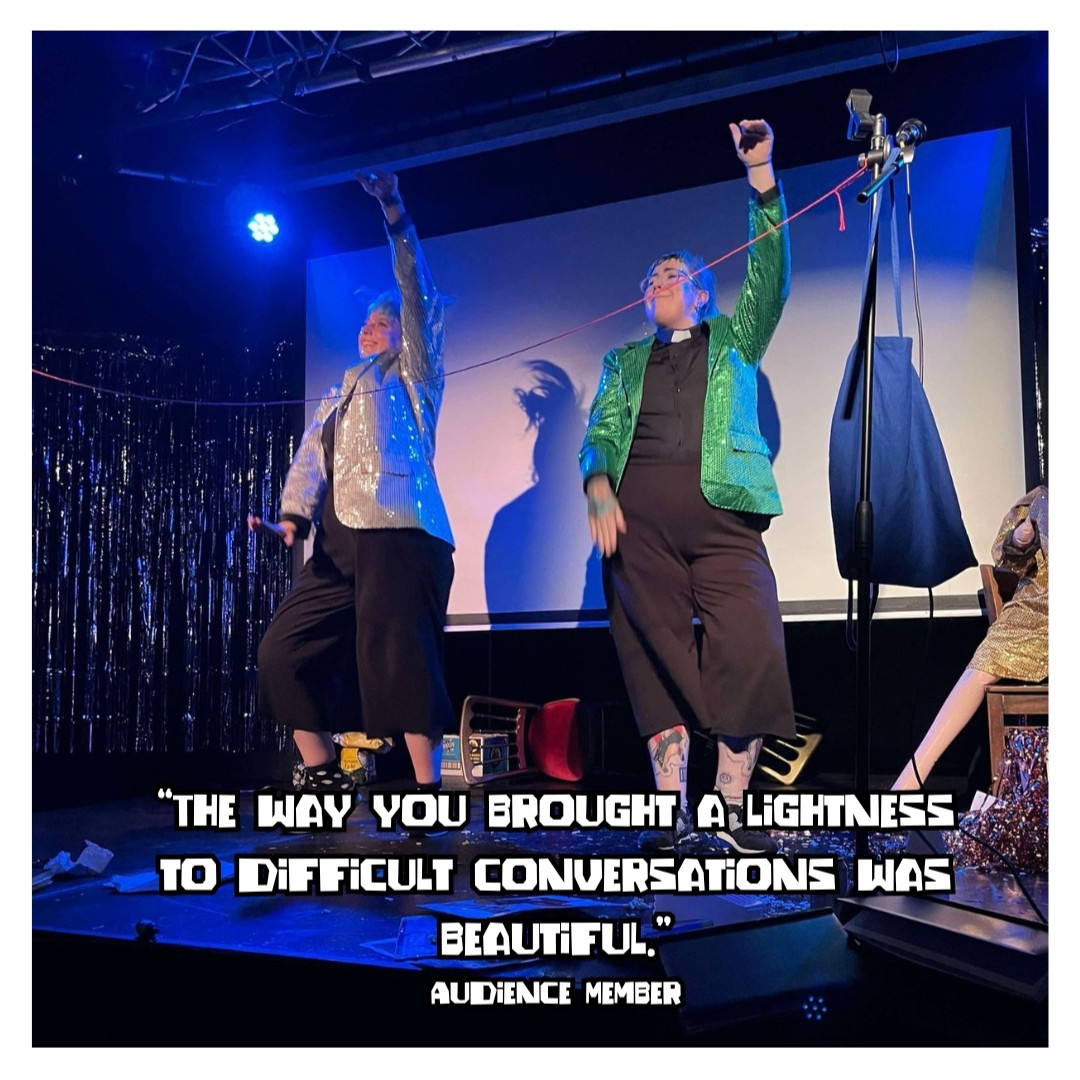 CB4 Theatre (@cb4theatre) on Twitter photo ⌛1 WEEK TO GO⌛
🪩Part Holy Communion, part glitter soaked performance art party, Bad Boy Disco explores how we navigate a world where our heroes aren’t who we thought they were.
Running 22nd-24th May <a href="/Porterscardiff/">Porter’s Cardiff</a> Theatre.
🎫Tickets: shorturl.at/qDC42 ⌛1 WEEK TO GO⌛
🪩Part Holy Communion, part glitter soaked performance art party, Bad Boy Disco explores how we navigate a world where our heroes aren’t who we thought they were.
Running 22nd-24th May <a href="/Porterscardiff/">Porter’s Cardiff</a> Theatre.
🎫Tickets: shorturl.at/qDC42