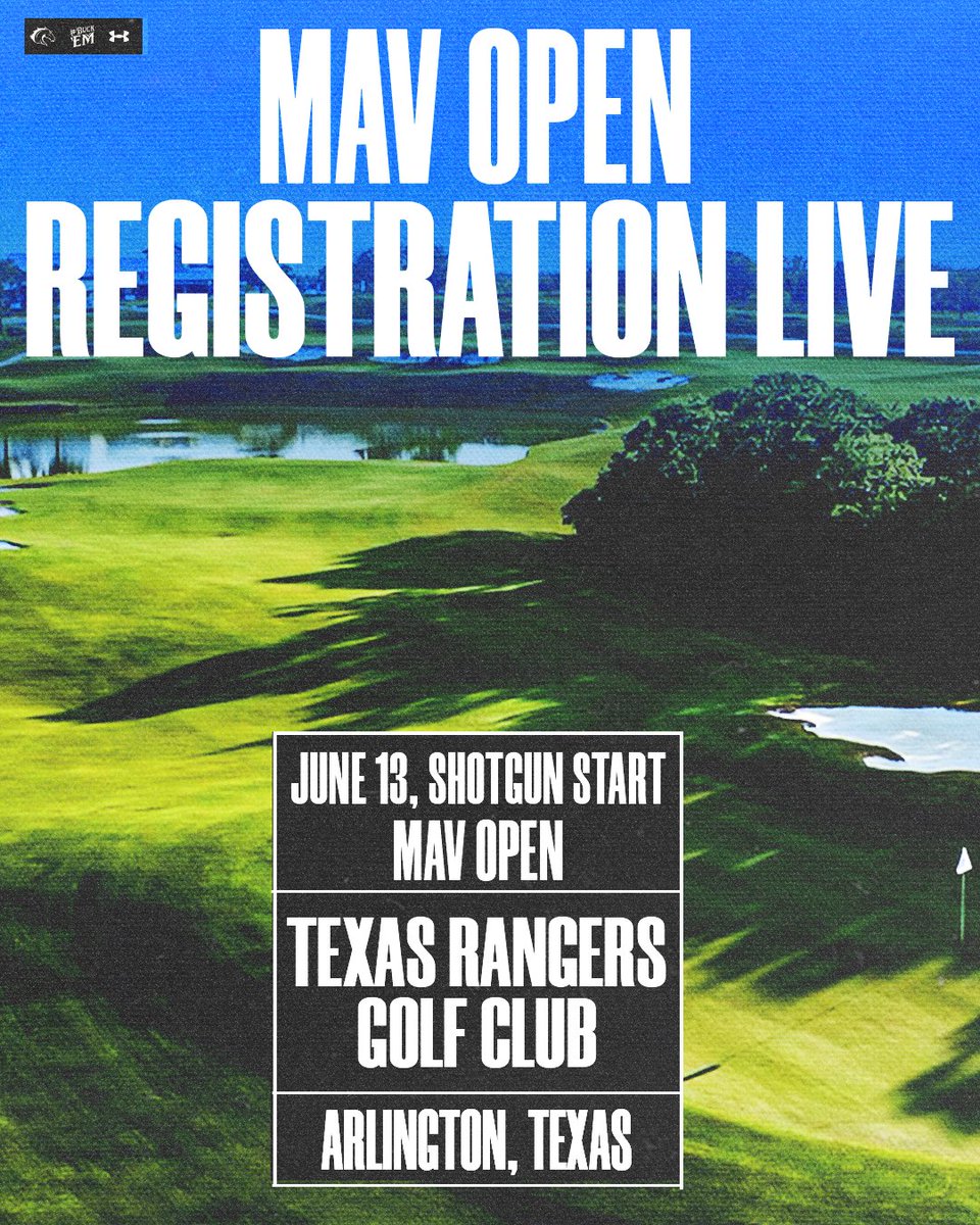 UTA Athletics (@utamavs) on Twitter photo 𝐑𝐄𝐆𝐈𝐒𝐓𝐄𝐑 𝐍𝐎𝐖
Dropping a friendly reminder to register now for our annual Mav Open at <a href="/rangersgolfclub/">Texas Rangers Golf Club</a>!⛳️
🔗: give.uta.edu/25MAVOPEN
#BuckEm🐎 𝐑𝐄𝐆𝐈𝐒𝐓𝐄𝐑 𝐍𝐎𝐖
Dropping a friendly reminder to register now for our annual Mav Open at <a href="/rangersgolfclub/">Texas Rangers Golf Club</a>!⛳️
🔗: give.uta.edu/25MAVOPEN
#BuckEm🐎