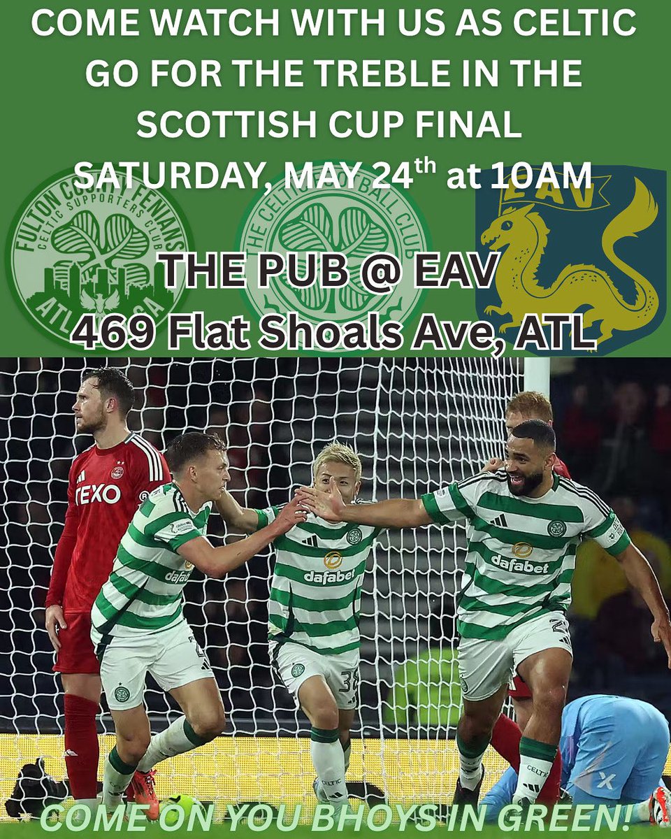 Fulton County Fenians - Celtic Supporters Club (@fcfeniansatl) on Twitter photo Come join us on Saturday, May 24th for the last game of the season, the Scottish Cup Final!๐ #CelticFC #atlanta <a href="/celticbars/">Celticbars</a> <a href="/HolyCityCSC/">Holy City Celtic Supporters Club</a> <a href="/ClevelandCeltic/">Cleveland Celtic</a> <a href="/LoneStarCSC/">Lone Star CSC ๐</a> Come join us on Saturday, May 24th for the last game of the season, the Scottish Cup Final!๐ #CelticFC #atlanta <a href="/celticbars/">Celticbars</a> <a href="/HolyCityCSC/">Holy City Celtic Supporters Club</a> <a href="/ClevelandCeltic/">Cleveland Celtic</a> <a href="/LoneStarCSC/">Lone Star CSC ๐</a>