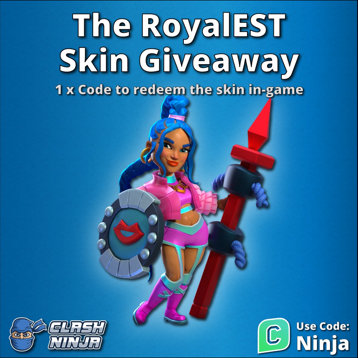 Clash Ninja (@clashdotninja) on Twitter photo The RoyalEST Skin Giveaway!
1 x Skin code
To Enter:
✅Follow <a href="/ClashDotNinja/">Clash Ninja</a>
✅Retweet this tweet
Optional:
Subscribe to youtube.com/c/clashninja
Winner announced after 12:00 UTC 15th May 2025
#ClashofClans #GiftedBySupercell The RoyalEST Skin Giveaway!
1 x Skin code
To Enter:
✅Follow <a href="/ClashDotNinja/">Clash Ninja</a>
✅Retweet this tweet
Optional:
Subscribe to youtube.com/c/clashninja
Winner announced after 12:00 UTC 15th May 2025
#ClashofClans #GiftedBySupercell