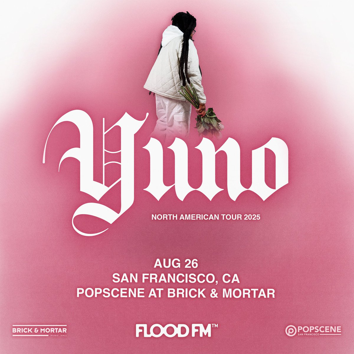POPSCENE Presents (@popscenesf) on Twitter photo NEW POPSCENE SHOW JUST ANNOUNCED 🚨
From storied indie label Sub Pop Records....
YUNO
Tuesday, 8/26
<a href="/BrickMortarSF/">Brick And Mortar Music Hall</a>
7pm/all ages
Co-Presented by <a href="/FLOODFM/">FLOOD FM</a> <a href="/floodmagazine/">FLOOD Magazine</a>
<a href="/Yvno/">Yuno</a> <a href="/subpop/">Sub Pop Records</a>
TIX ON SALE THIS FRIDAY, 5/16 AT 10AM! 🎟️🎟️
eventbrite.com/e/135910120127… NEW POPSCENE SHOW JUST ANNOUNCED 🚨
From storied indie label Sub Pop Records....
YUNO
Tuesday, 8/26
<a href="/BrickMortarSF/">Brick And Mortar Music Hall</a>
7pm/all ages
Co-Presented by <a href="/FLOODFM/">FLOOD FM</a> <a href="/floodmagazine/">FLOOD Magazine</a>
<a href="/Yvno/">Yuno</a> <a href="/subpop/">Sub Pop Records</a>
TIX ON SALE THIS FRIDAY, 5/16 AT 10AM! 🎟️🎟️
eventbrite.com/e/135910120127…