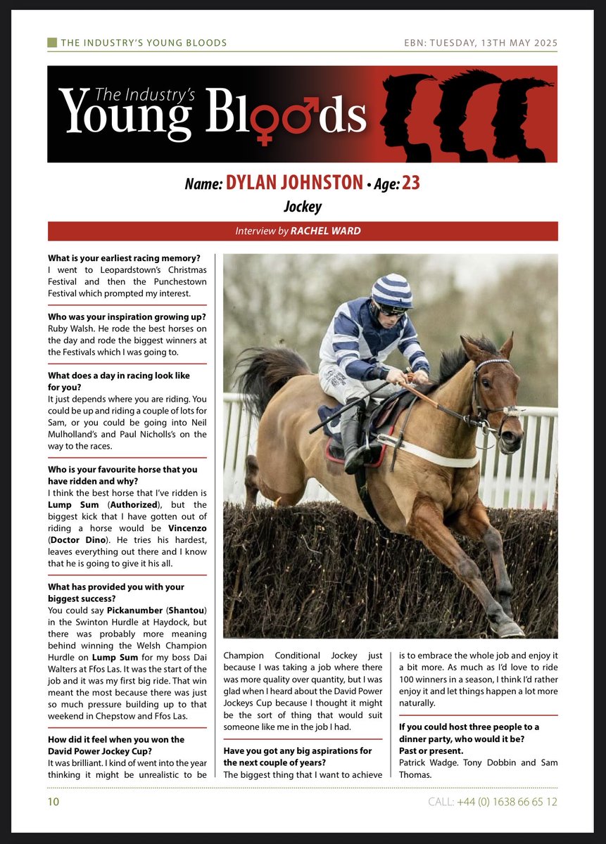 Rachel Olivia Ward (@rachwardracing) on Twitter photo It was great to catch up with the David Power Conditional Jockey Cup winner Dylan Johnston.
A young man who is going places in the weighing room.
Really excited to see what the 2025/2026 season brings him.
Read all about it in today’s EBN 🗞️
<a href="/jockeyscup/">David Power Jockeys Cup</a> It was great to catch up with the David Power Conditional Jockey Cup winner Dylan Johnston.
A young man who is going places in the weighing room.
Really excited to see what the 2025/2026 season brings him.
Read all about it in today’s EBN 🗞️
<a href="/jockeyscup/">David Power Jockeys Cup</a>