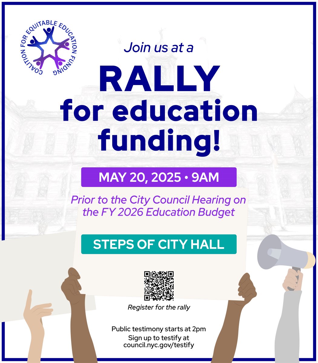 Join us next Tuesday on the steps of City Hall to rally for #education funding!
