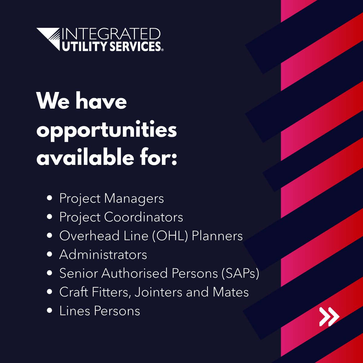 IntegratedUS's tweet image. @IntegratedUS (IUS) is growing in with more major project wins &amp;amp; framework awards under our belt! ⚡

If you&apos;re looking to be part of a forward-thinking, fast-growing #utilityprovider – this is your chance. Check our available vacancies! 👷‍♂️💡

👉 ius.co.uk/careers