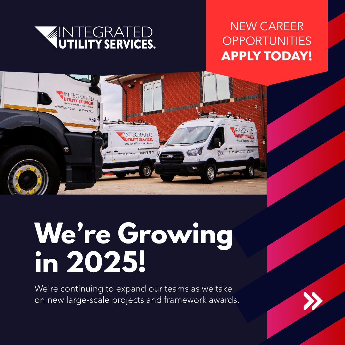 IntegratedUS's tweet image. @IntegratedUS (IUS) is growing in with more major project wins &amp;amp; framework awards under our belt! ⚡

If you&apos;re looking to be part of a forward-thinking, fast-growing #utilityprovider – this is your chance. Check our available vacancies! 👷‍♂️💡

👉 ius.co.uk/careers