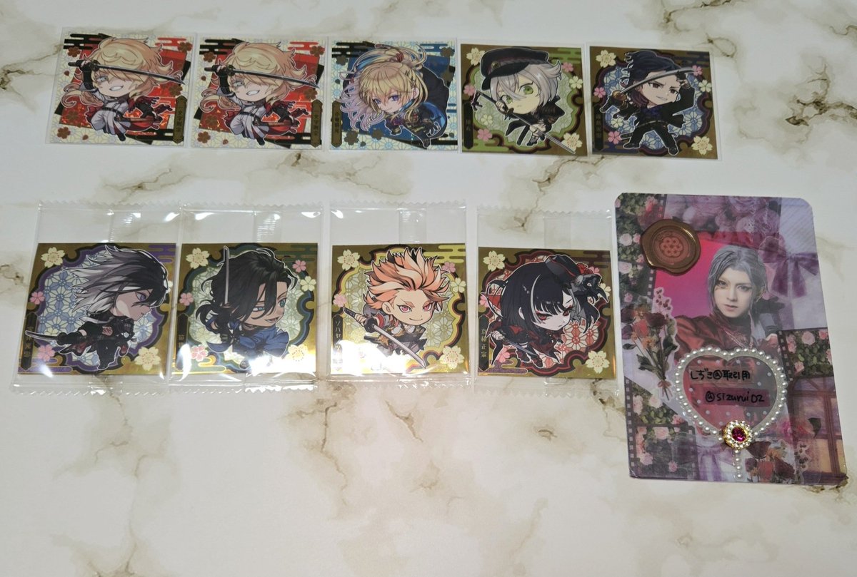 [交換]刀剣乱舞 にふぉるめーしょん ウエハース 

譲▶鳴狐 同田貫 薬研 五虎退 水心子 小狐丸 南泉 則宗 小竜 蛍丸 福島 実休 笹貫 ソハヤ 京極 小烏丸

求▶大般若∞
友人分長義 七星剣 鶴丸

郵送交換希望(お日にちご相談で大阪市内手渡し可)
長義、鶴丸優先
お気軽にお声掛けください😌