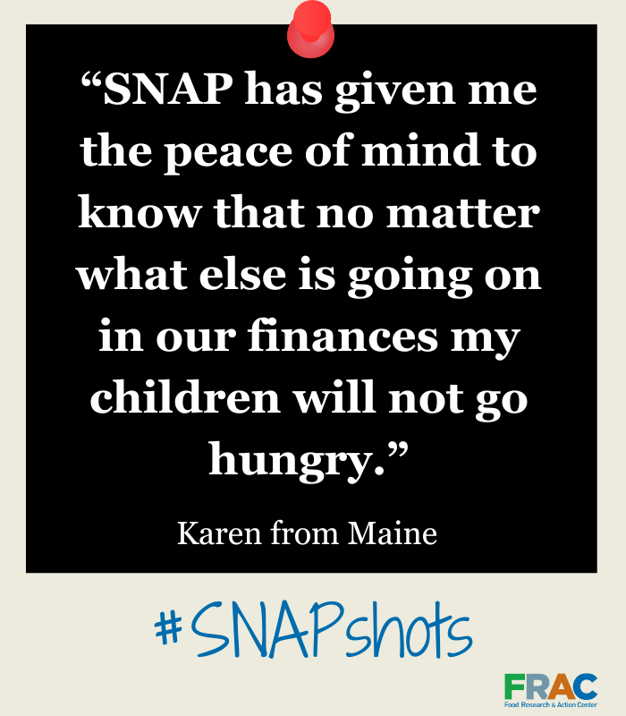 SNAP is a lifeline. Hear directly from SNAP recipients about how this critical program helps people put food on the table. FRAC’s SNAP Matters resource shares powerful testimonials on why protecting SNAP is essential. Read their voices: bit.ly/43MDXV0