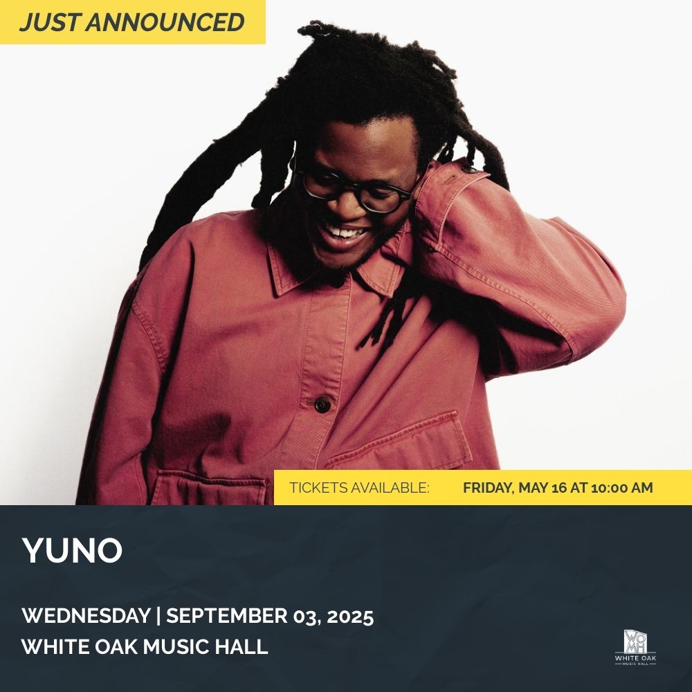 White Oak Music Hall (@whiteoakmh) on Twitter photo There's no going back from it baby β¨  <a href="/Yvno/">Yuno</a> will be heading on tour this Fall and will be taking over the Upstairs stage on September 3rd!
Tickets on sale this FRIDAY at 10am, RSVP Now: buff.ly/8eiSLMu There's no going back from it baby β¨  <a href="/Yvno/">Yuno</a> will be heading on tour this Fall and will be taking over the Upstairs stage on September 3rd!
Tickets on sale this FRIDAY at 10am, RSVP Now: buff.ly/8eiSLMu