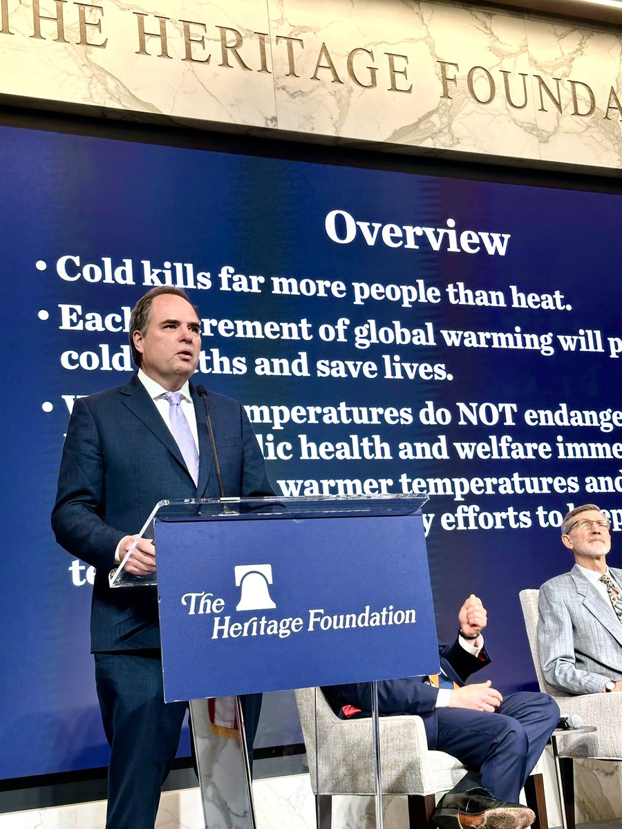 DFR_Economics's tweet image. Heartland Institute’s James Taylor at @Heritage climate conference: cold kills more people than heat. Climate-related deaths plummeted over past century.