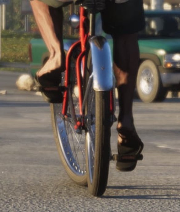 En esta imagen de GTA 6 parece todo normal pero si amplias al tio de la bici lleva las chanclas por debajo de los pedales 🤣🤣🤣🤣🤣🤣🤣