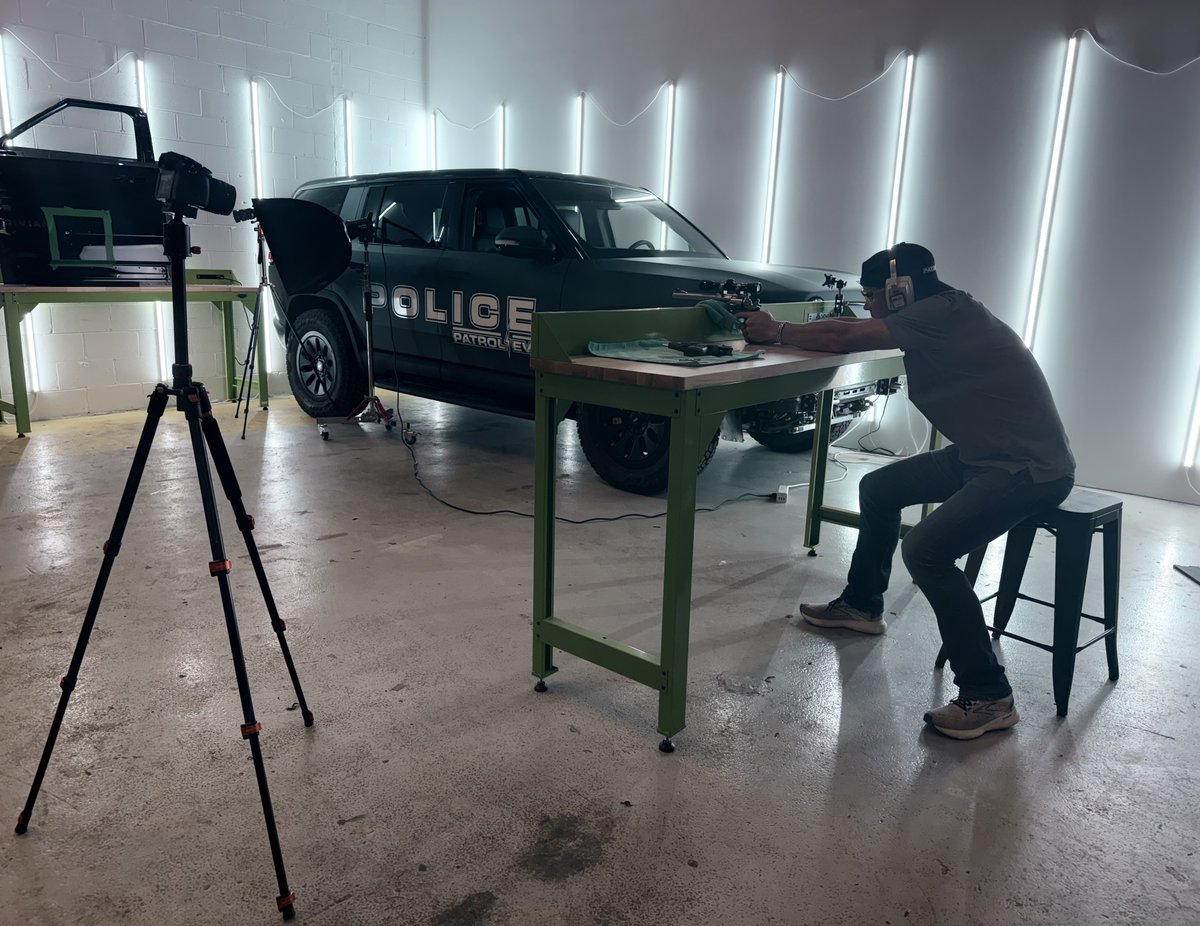 Ballistic protection package testing on <a href="/Rivian/">Rivian</a> R1S - our #PatrolEV upfitting division leading the way for #Rivian usage on-duty!  🇺🇸 Video HERE: youtu.be/F65XNkBqdI8